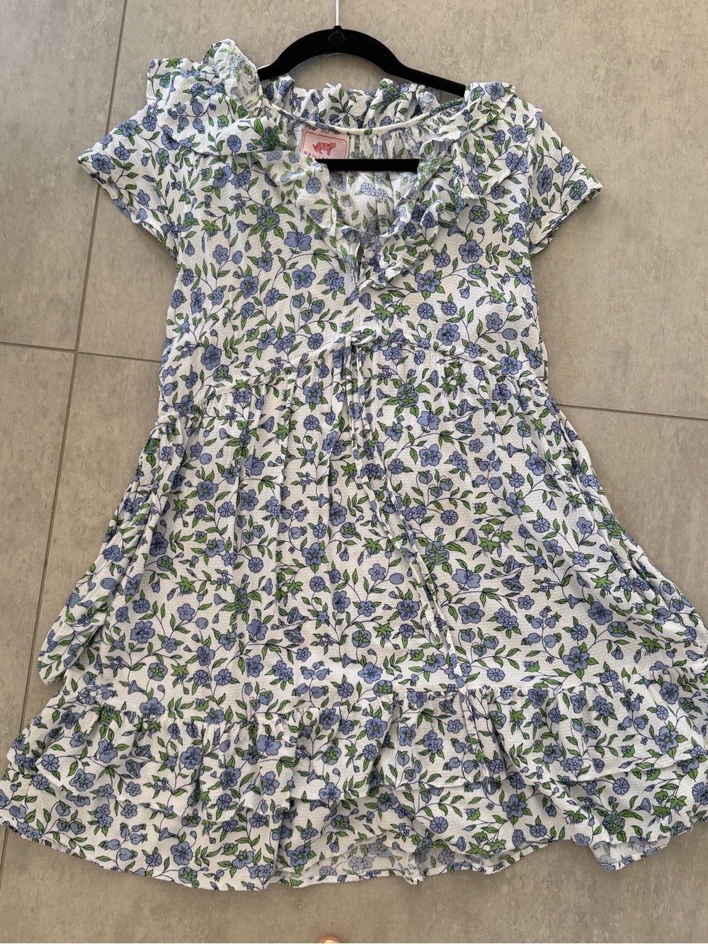 Women’s Floral Ruffle Dress - Blue & Green